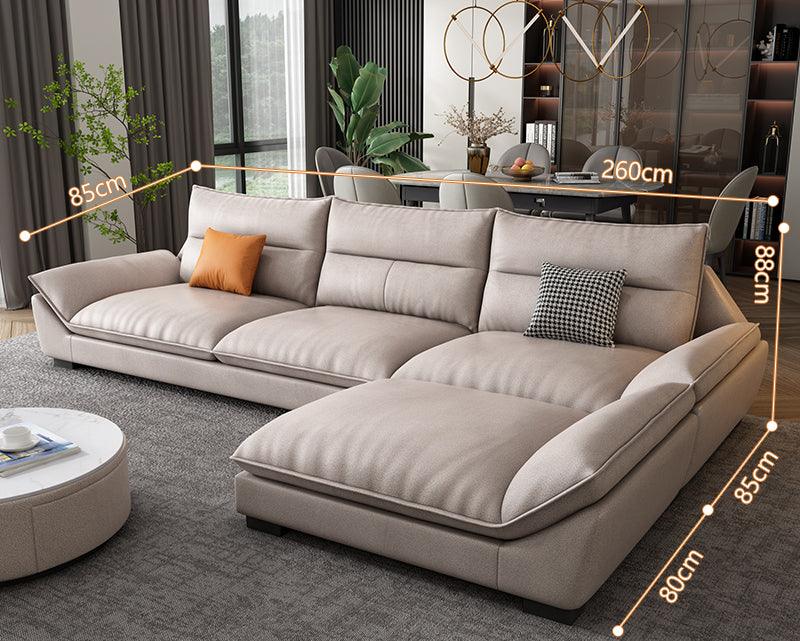 Quinn Four Seater Sofa, Leathaire - Miola