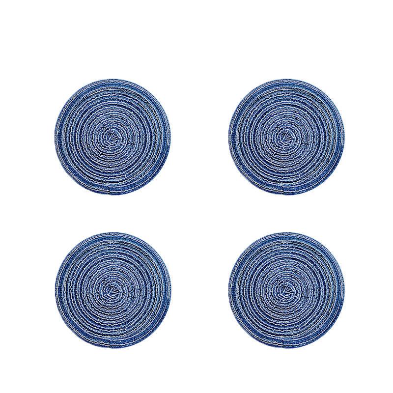 Round Braided Woven Placemats, Set of 4 Pieces - Miola