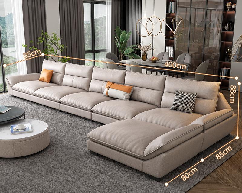 Quinn Five Seater Sofa, Leathaire - Miola