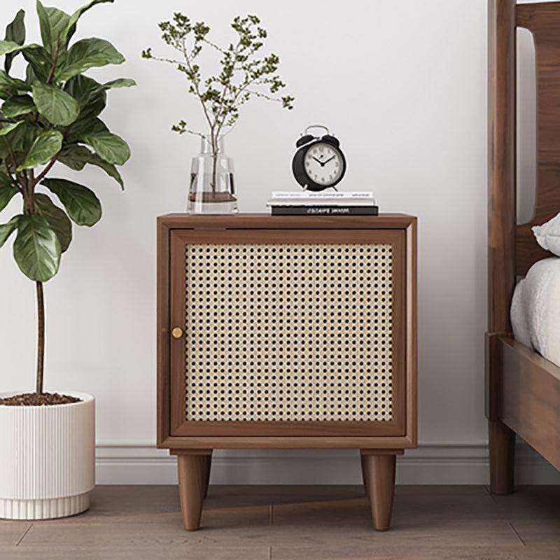 Tableau Rattan Bedside Table, Solid Wood - Miola