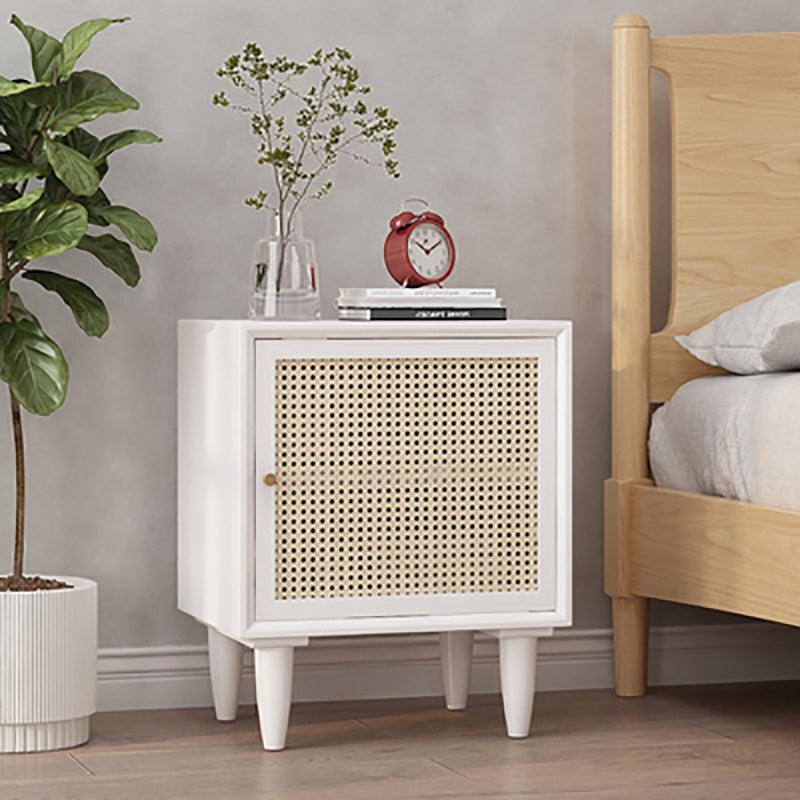 Tableau Rattan Bedside Table, Solid Wood - Miola