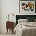 Scandinavian Walnut Logan Narrow Bedside Table - Miola
