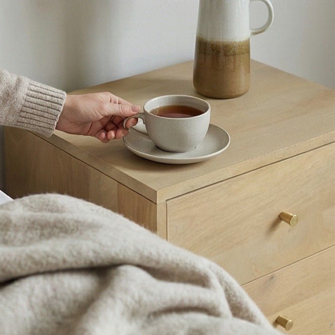 Minimalist Mango Wood Oslo Bedside Table - Miola