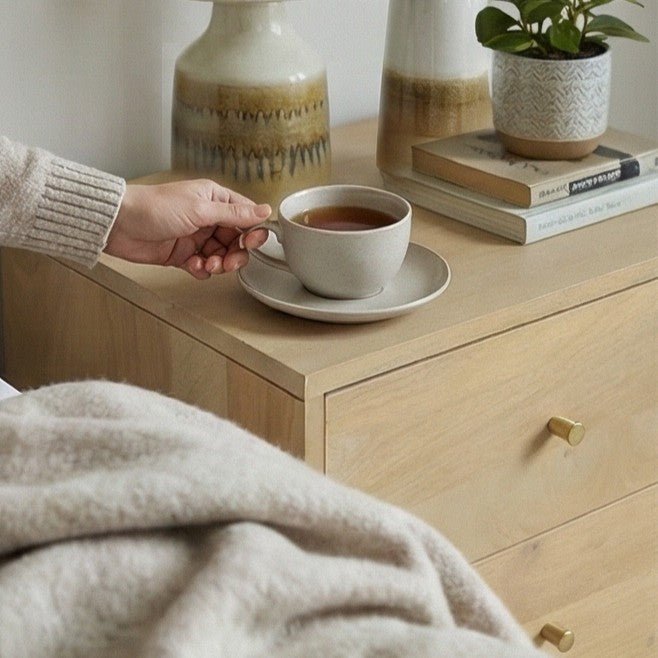 Minimalist Mango Wood Oslo Bedside Table - Miola