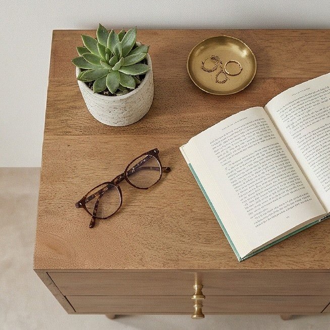Scandinavian Light Walnut Oslo Bedside Table - Miola