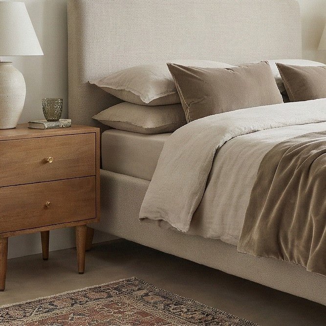Scandinavian Light Walnut Oslo Bedside Table - Miola