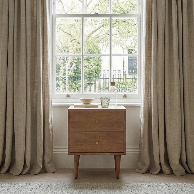 Scandinavian Light Walnut Oslo Bedside Table - Miola