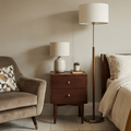 Scandinavian Walnut Oslo Bedside Table - Miola