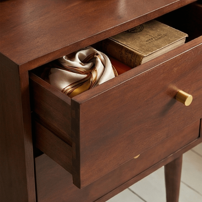 Scandinavian Walnut Oslo Bedside Table - Miola