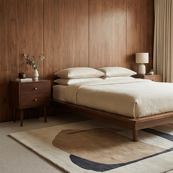 Scandinavian Walnut Oslo Bedside Table - Miola