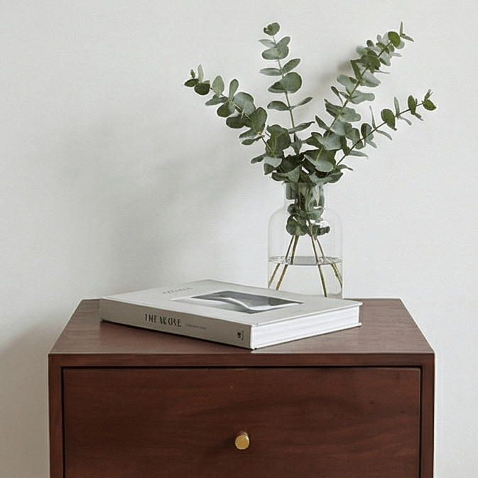 Scandinavian Walnut Oslo Bedside Table - Miola