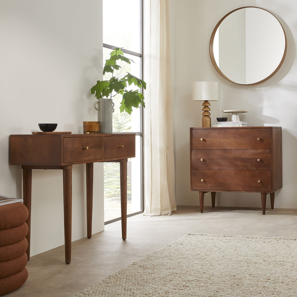 Scandinavian Walnut Oslo Console, Dressing Table, and Desk - Miola