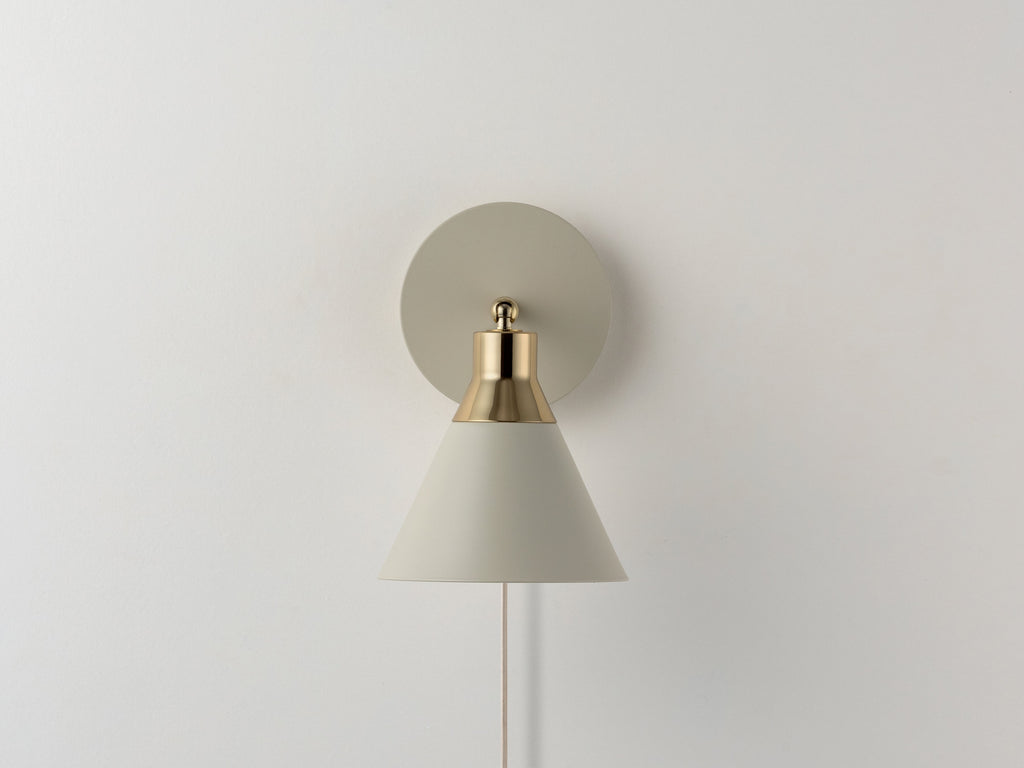 Sand Grey Cone Plug-In Wall Light - Miola