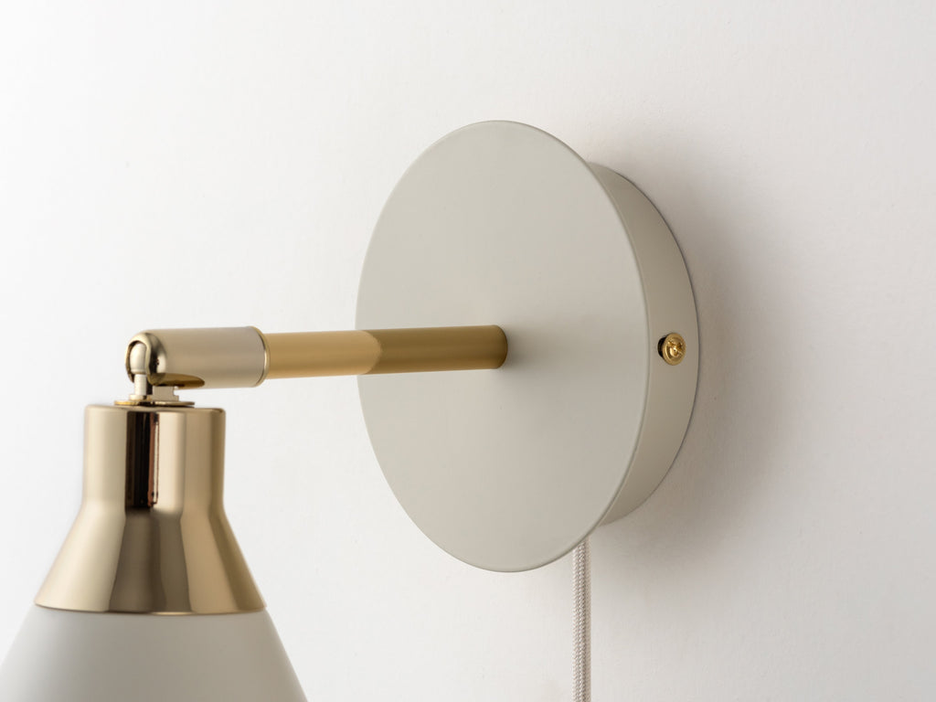 Sand Grey Cone Plug-In Wall Light - Miola