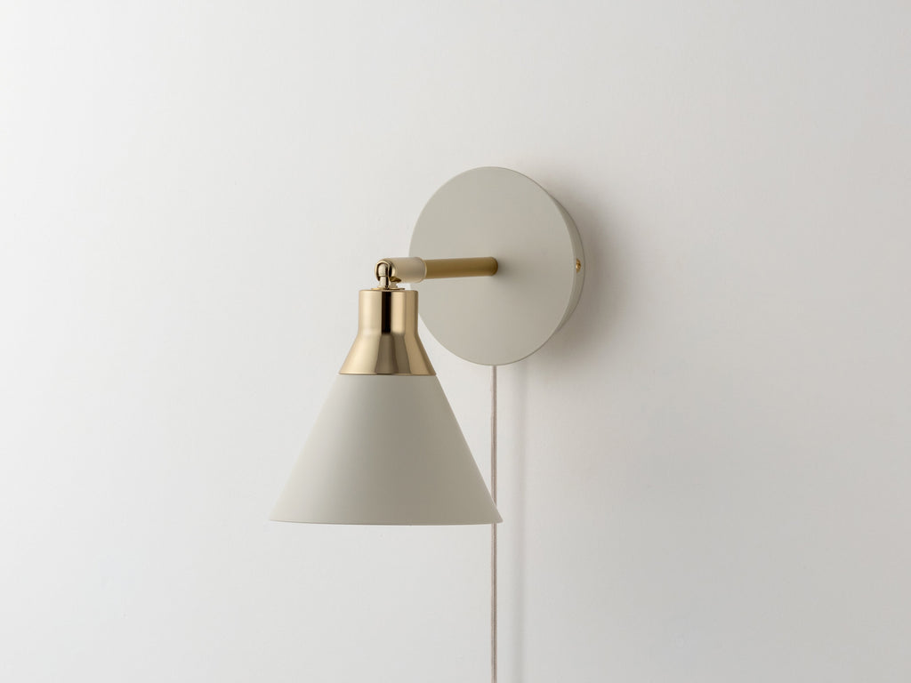 Sand Grey Cone Plug-In Wall Light - Miola