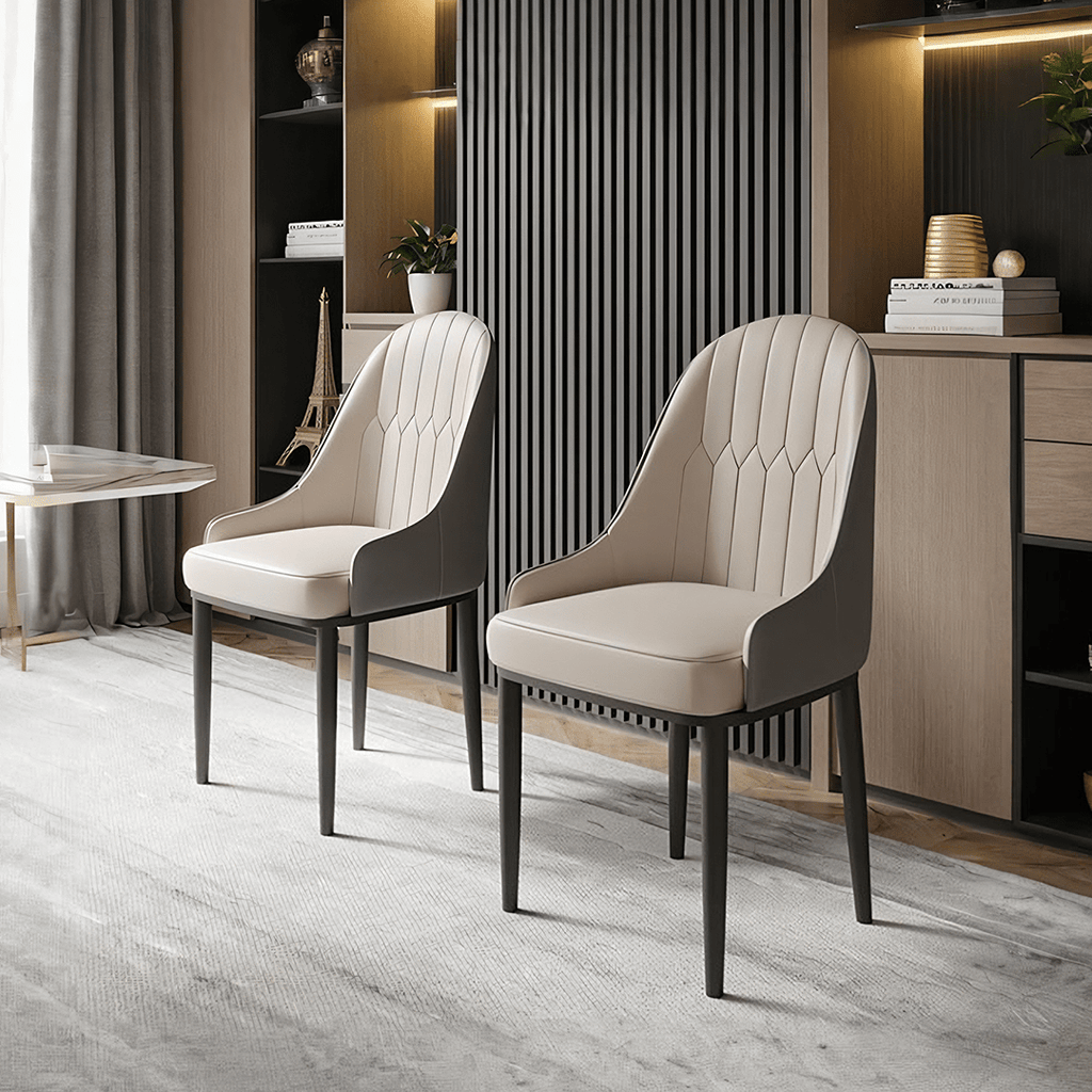 A Set of 2 Scott Dining Chairs, PU Leather - Miola