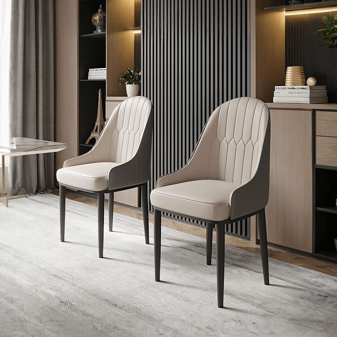A Set of 2 Scott Dining Chairs, PU Leather - Miola