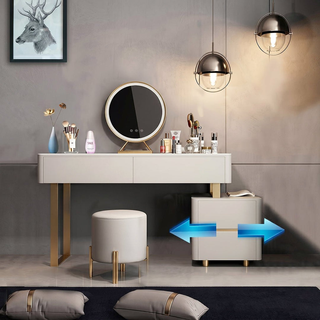 Serenique Dressing Table With LED Mirror - Miola