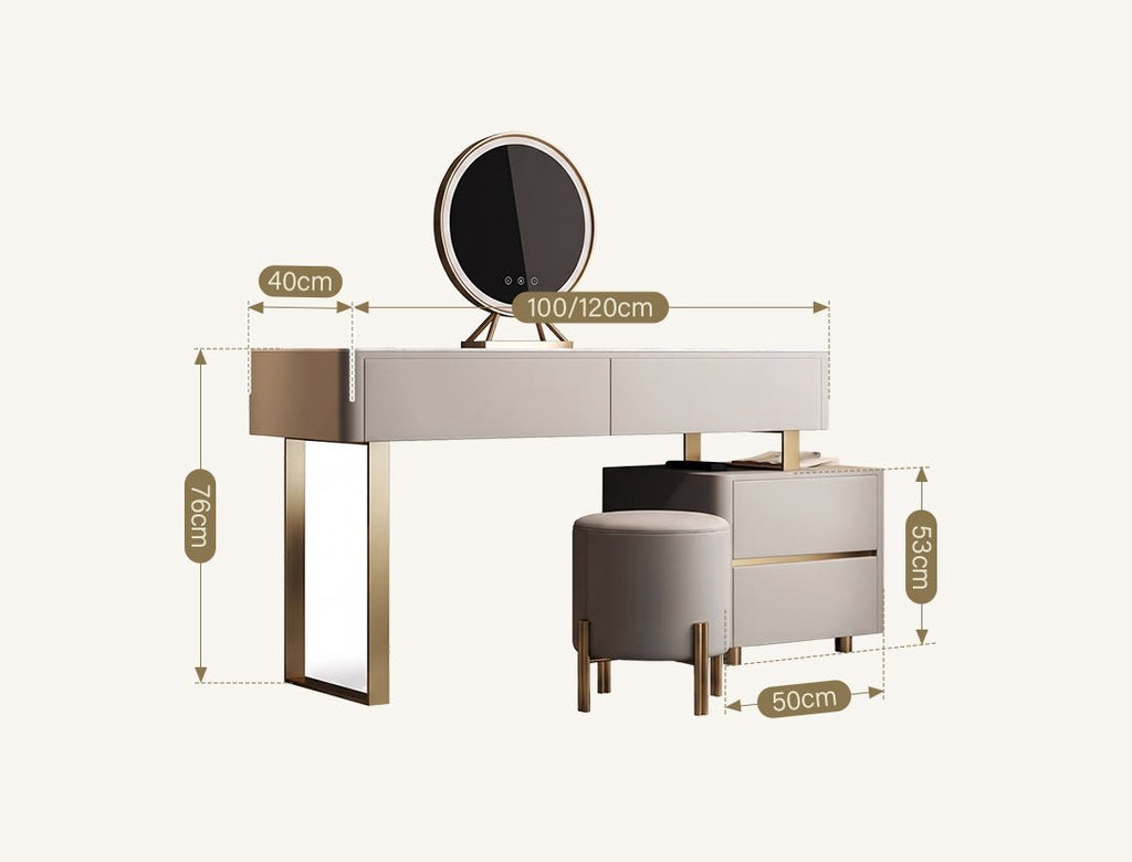 Serenique Dressing Table With LED Mirror - Miola