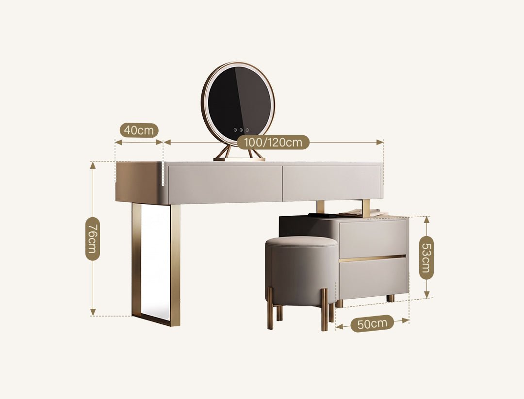 Serenique Dressing Table With LED Mirror - Miola
