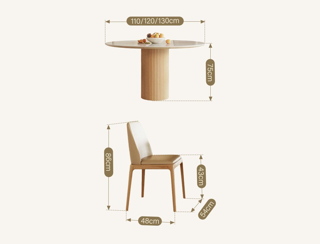 Sienna Round Dining Table, Premium Terrazzo And Wood Base - Miola