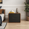 Signer Side Table, Bedside Table, Black / White, Walnut - Miola
