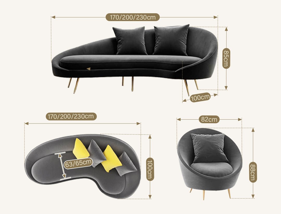 Slender Modern Armchair, Velvet - Miola