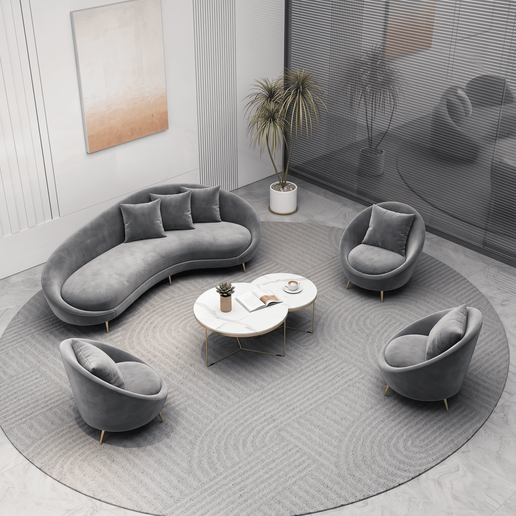 Slender Modern Armchair, Velvet - Miola