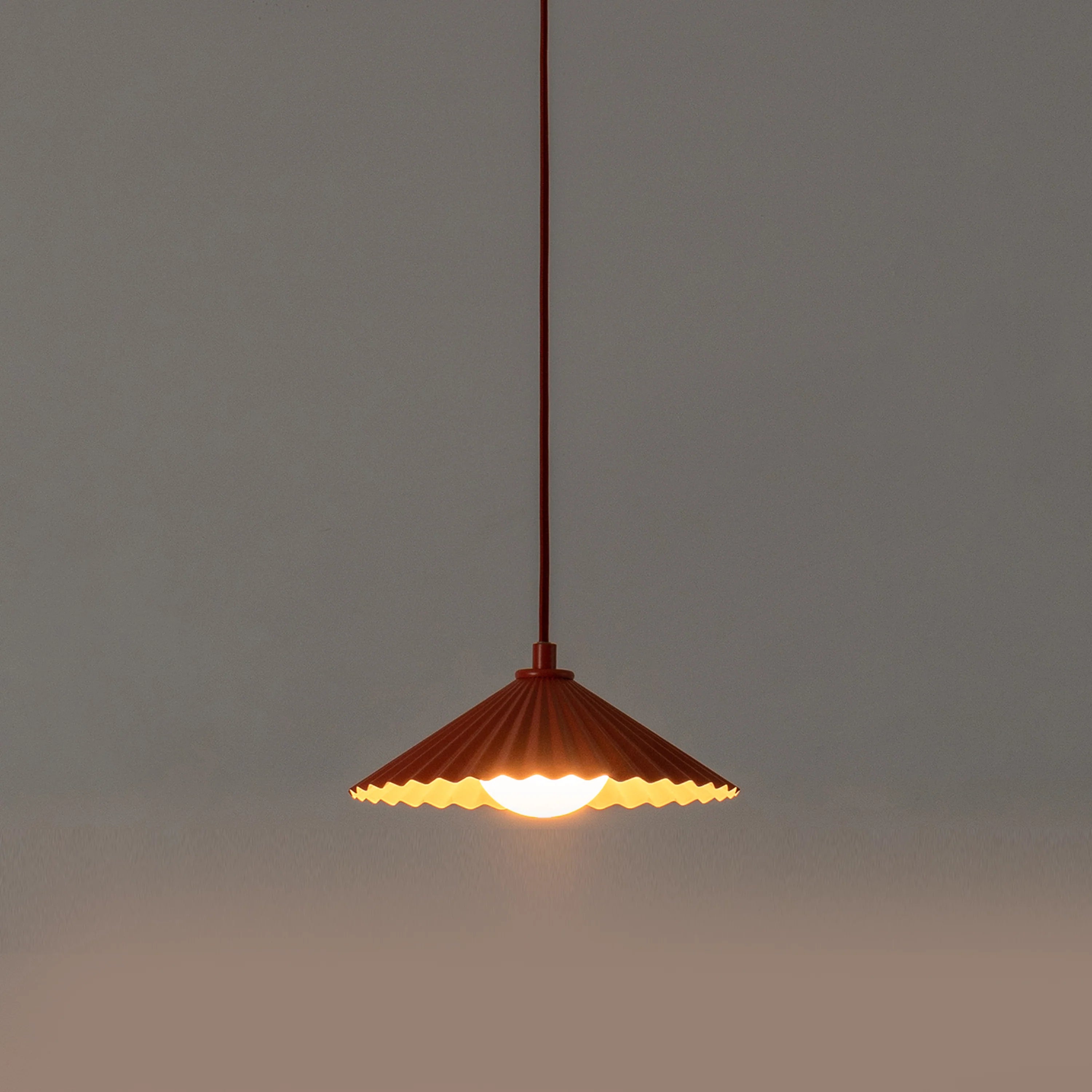 Burnt Orange Small Pleat Pendant Ceiling Light - Miola