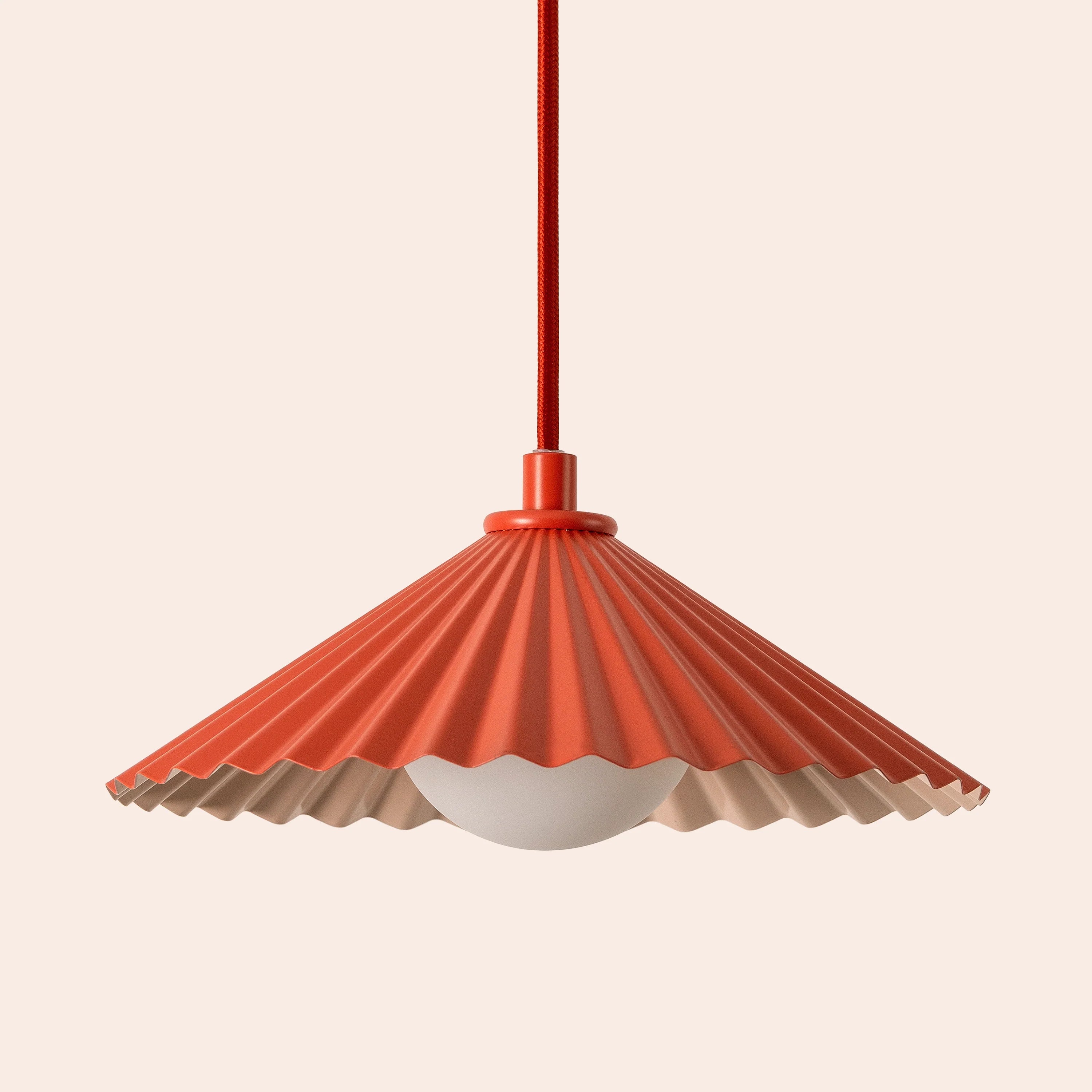 Burnt orange small pleat pendant ceiling light - Miola