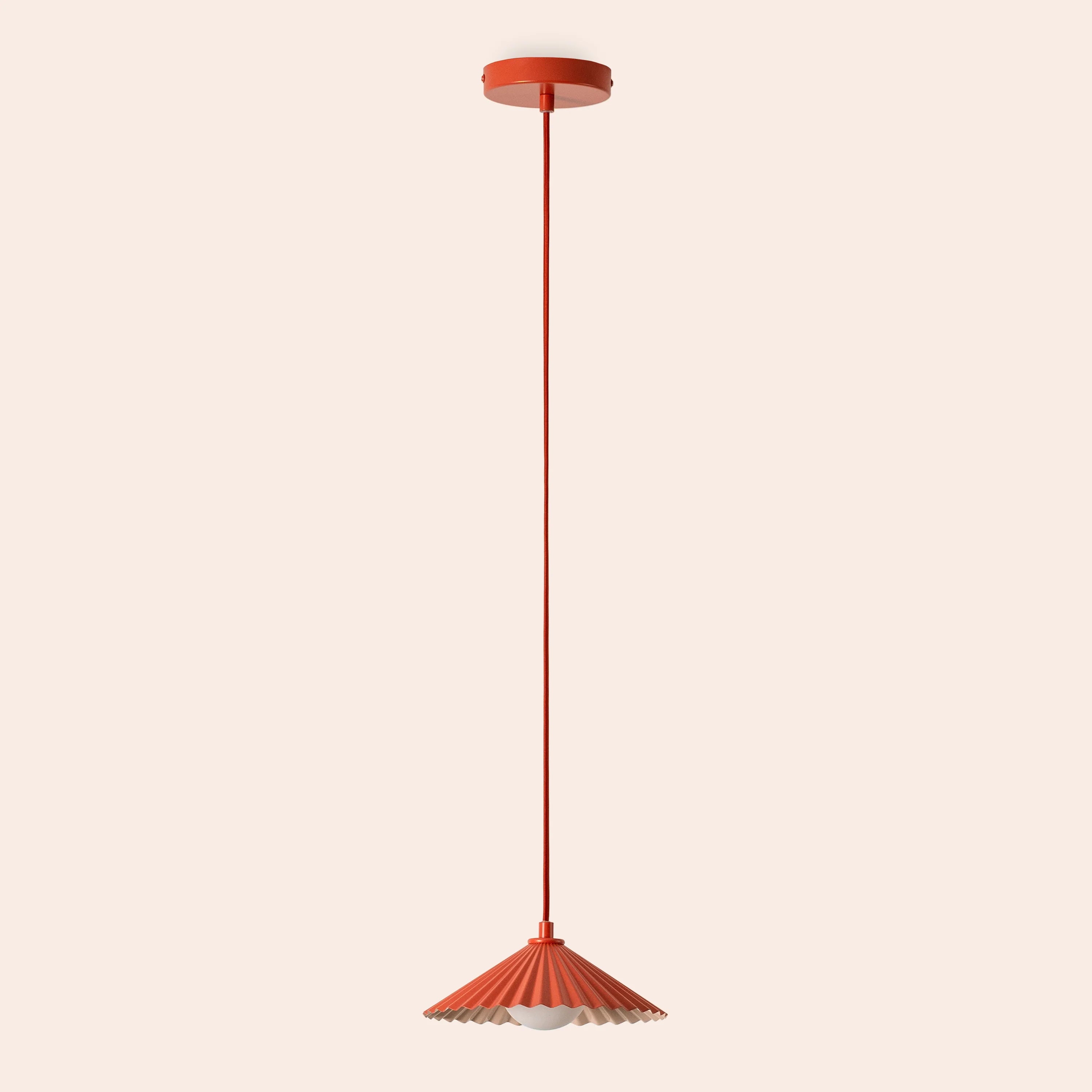 Burnt orange small pleat pendant ceiling light - Miola