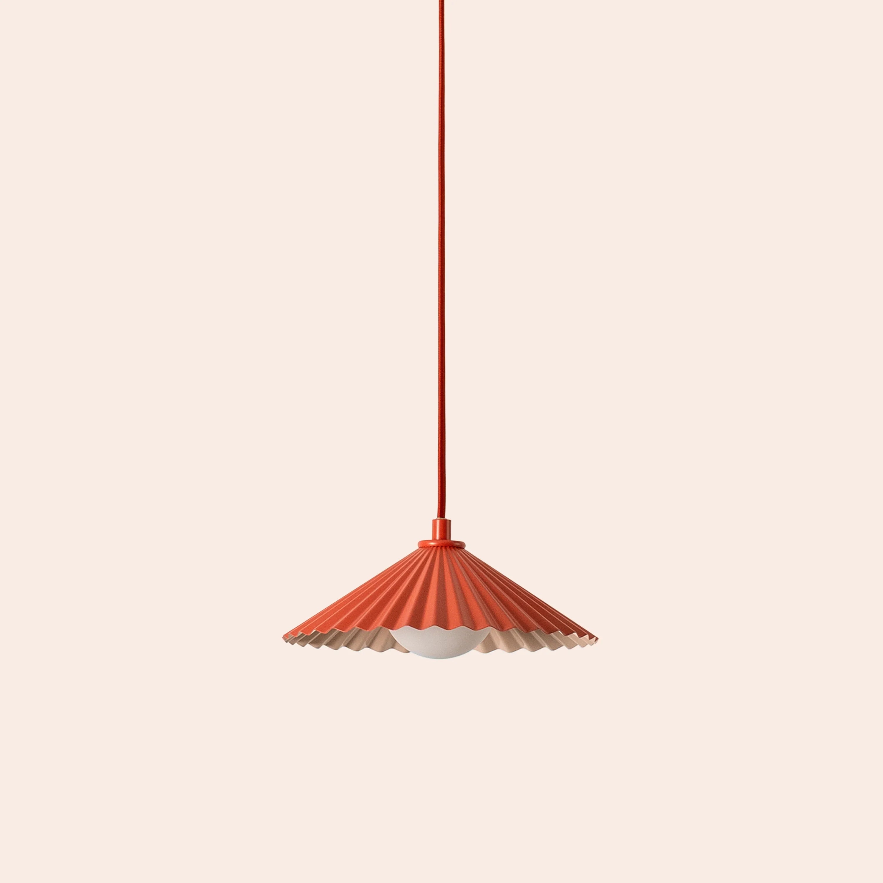 Burnt orange small pleat pendant ceiling light - Miola