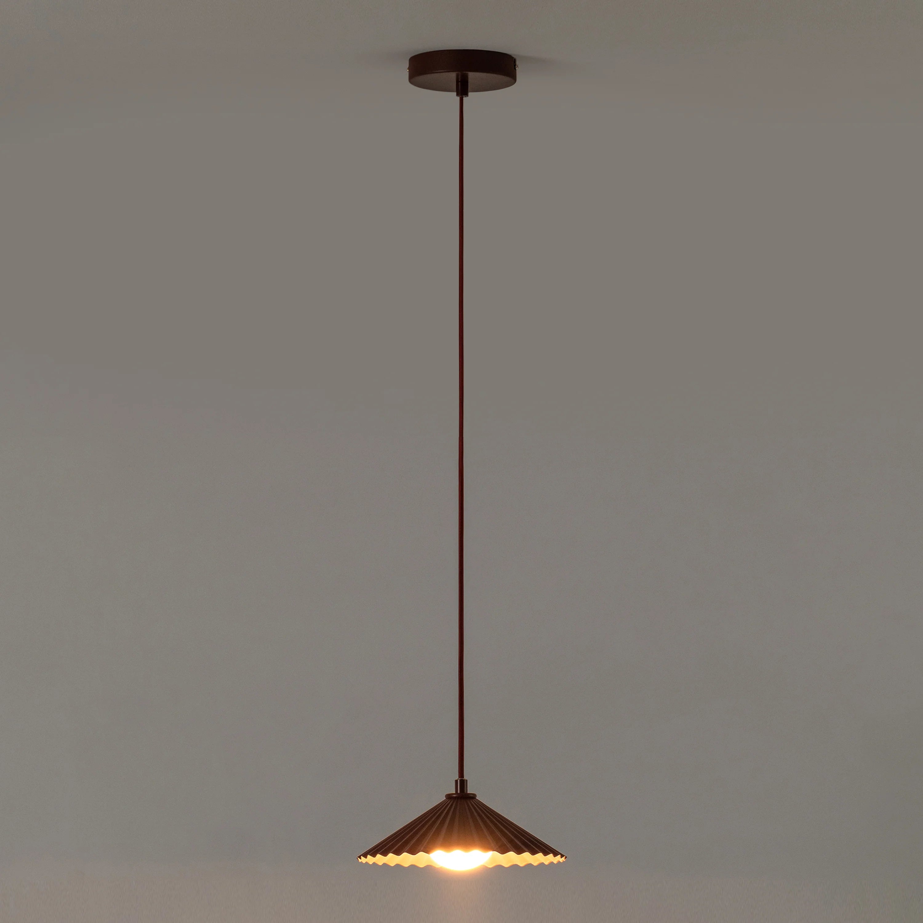 Burgundy small pleat pendant ceiling light - Miola