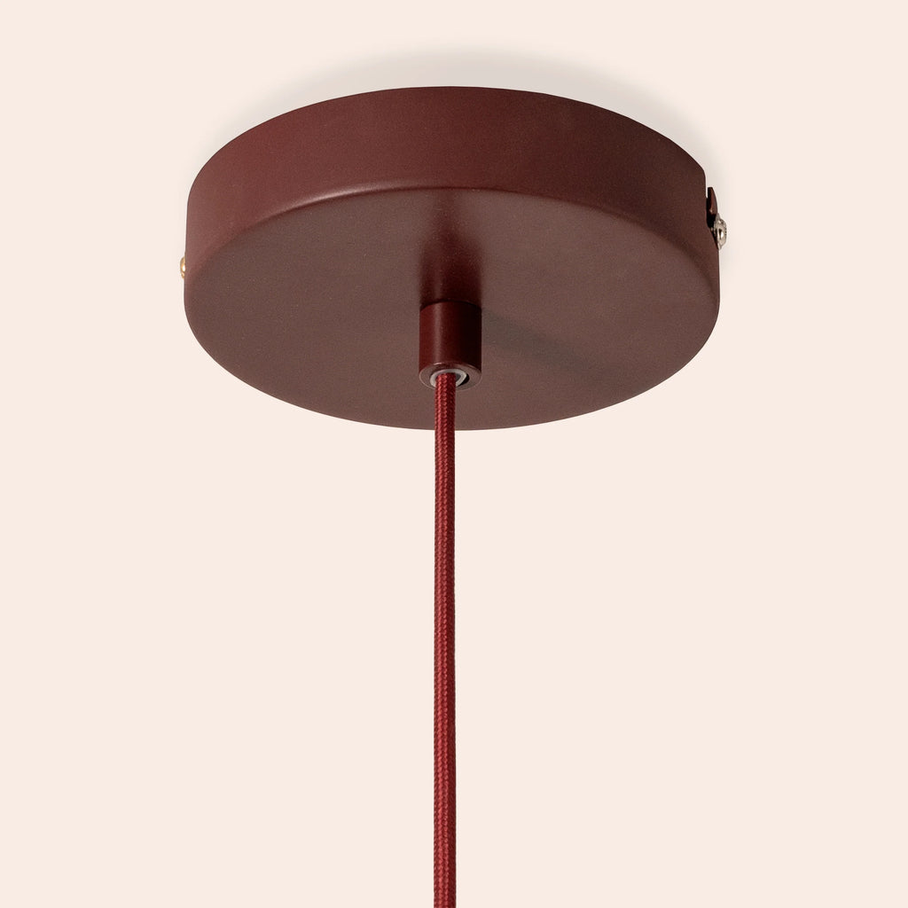 Burgundy small pleat pendant ceiling light - Miola