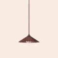 Burgundy small pleat pendant ceiling light - Miola