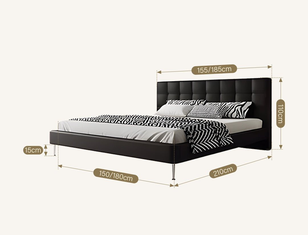 Stella King Size / Super King Size Bed, Black - Miola