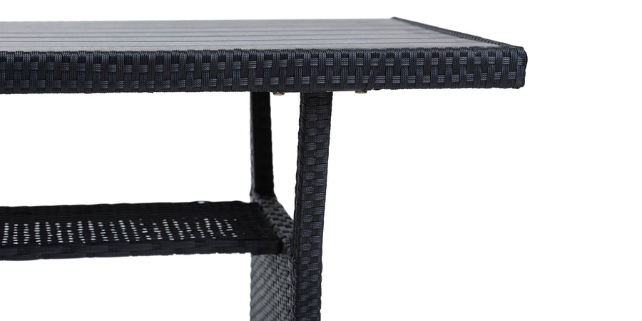 6 Seater Black Rattan Corner Garden Dining and Lounge Set