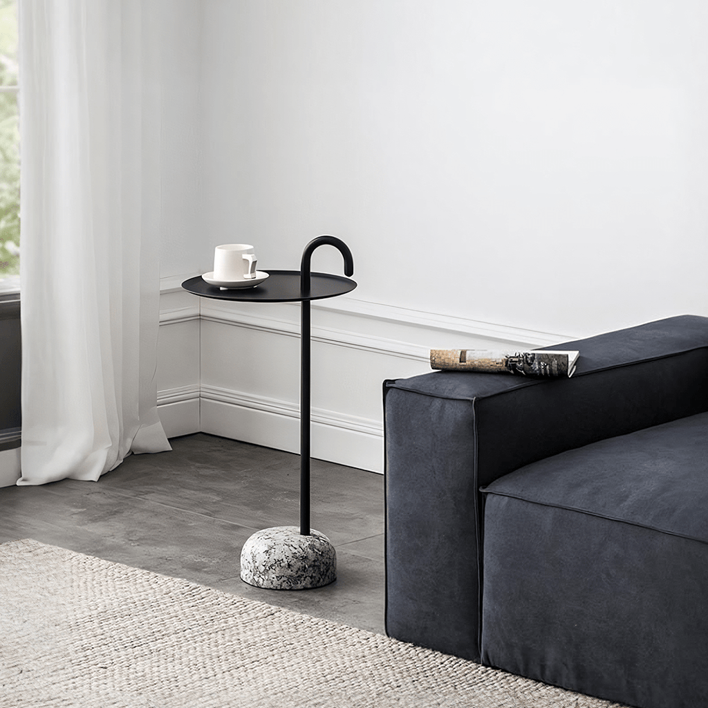 Stone Crutch Side Table, Black - Miola