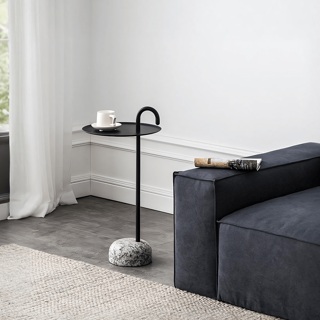 Stone Crutch Side Table, Black - Miola