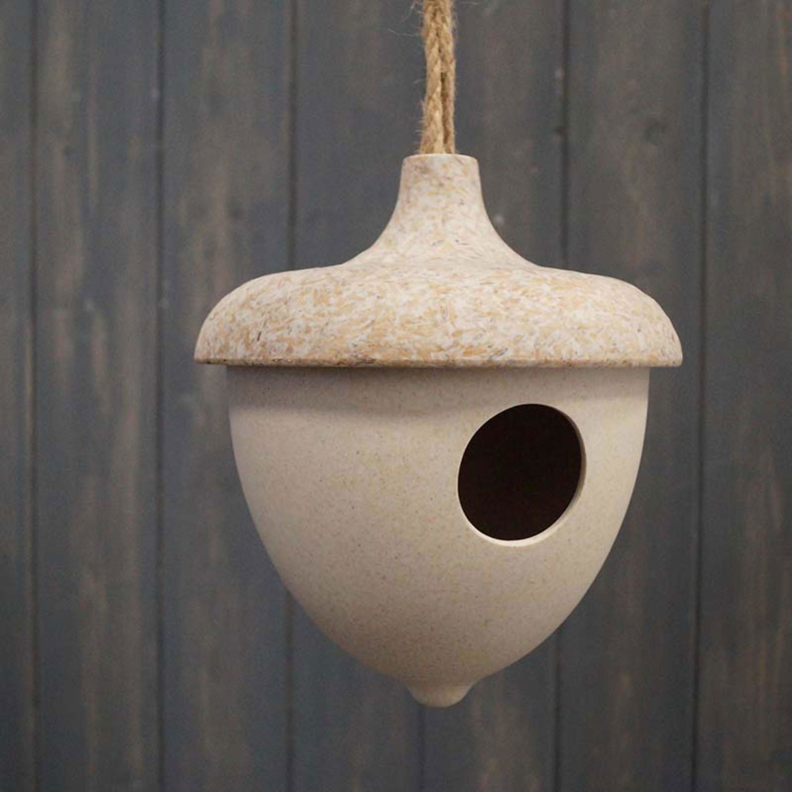 Earthy Bamboo Hanging Acorn Birdhouse