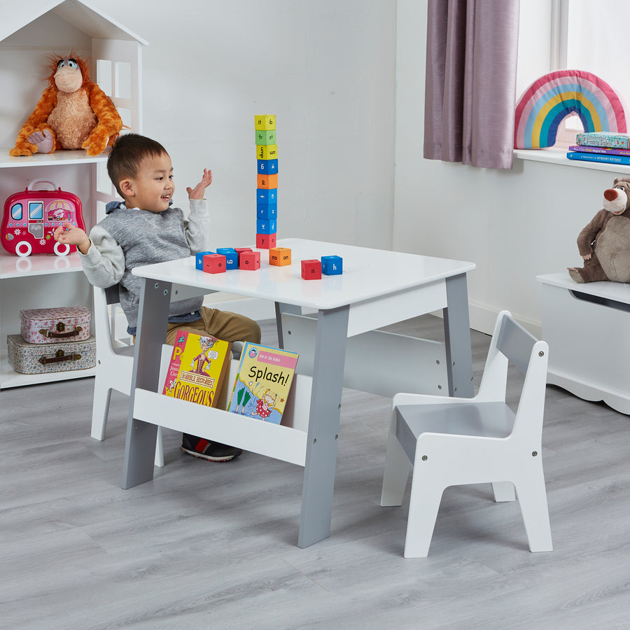 Bookshelf Table & Chairs Set