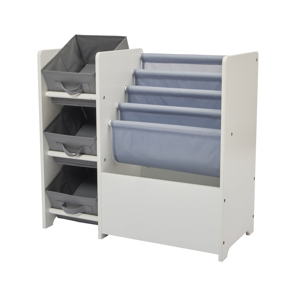 Display Unit With Fabric Storage Boxes