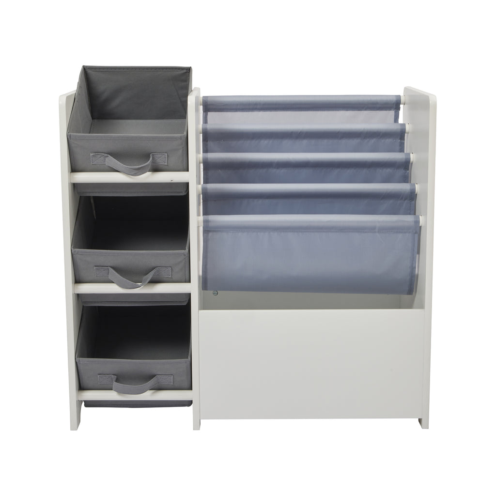 Display Unit With Fabric Storage Boxes