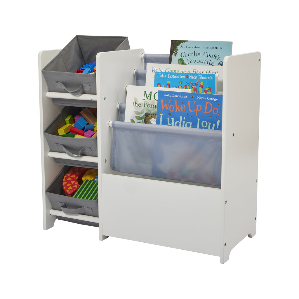 Display Unit With Fabric Storage Boxes