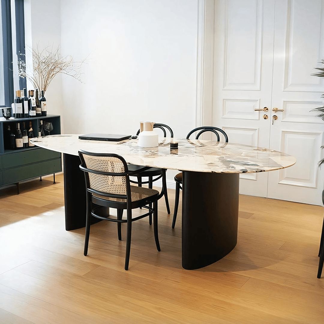 Tambo Dining Table, Pebble Shape, Sintered Stone - Miola