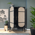 Tandy Black Rattan Wardrobe - Miola