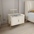 Taro Bedside Table, Cream - Miola