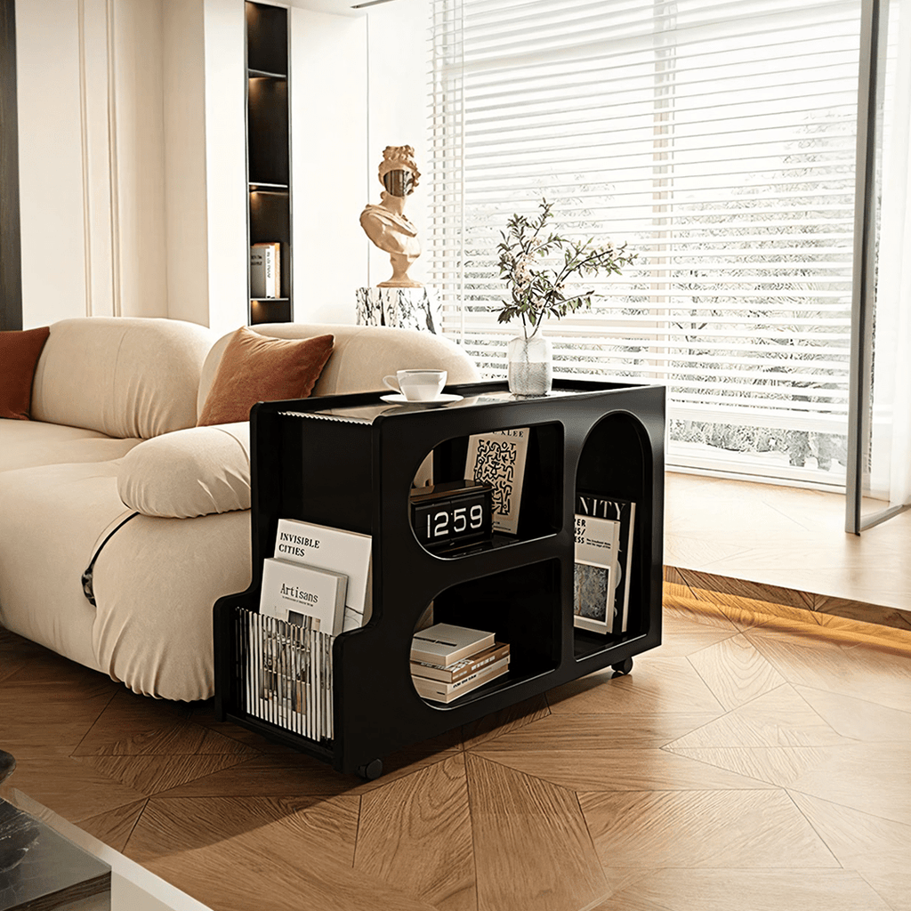 Thaddeus Trolley Style Side Table, Wood - Miola