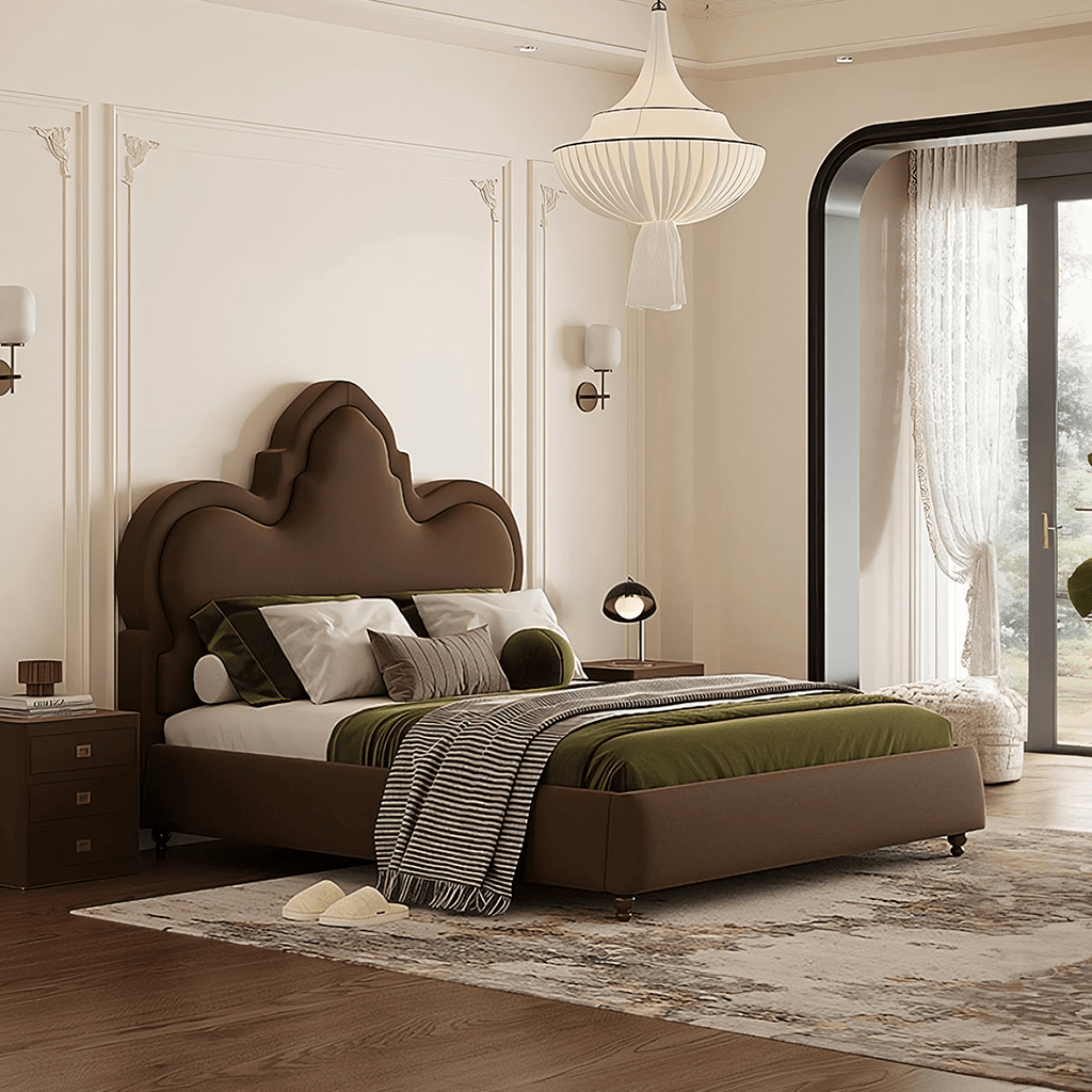 Thalia Wingback King Size Bed, Double Bed - Miola