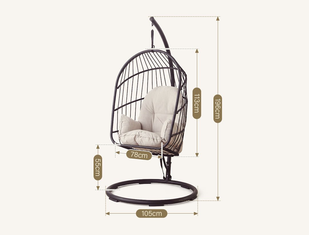 The CAGE Rattan Hanging Chair, Indoor/ Outdoor Furniture - Miola